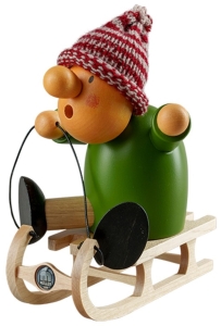 Müller Seiffen  -  Müllerchen Räuchermännchen - Rodler